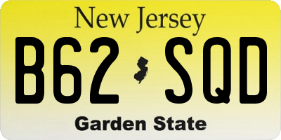 NJ license plate B62SQD