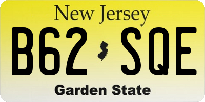 NJ license plate B62SQE