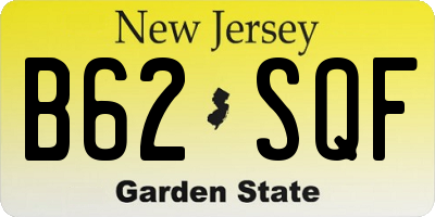 NJ license plate B62SQF