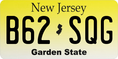 NJ license plate B62SQG
