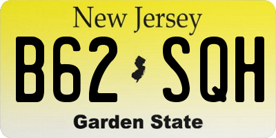 NJ license plate B62SQH