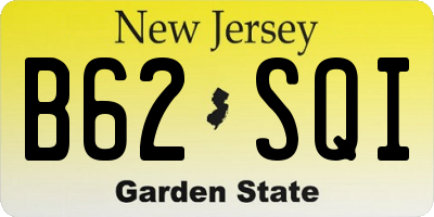 NJ license plate B62SQI