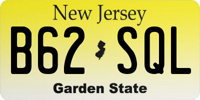 NJ license plate B62SQL