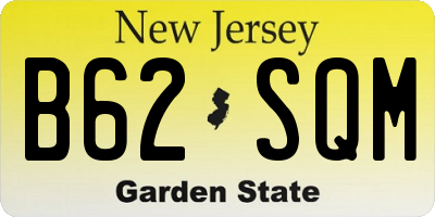 NJ license plate B62SQM
