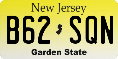 NJ license plate B62SQN