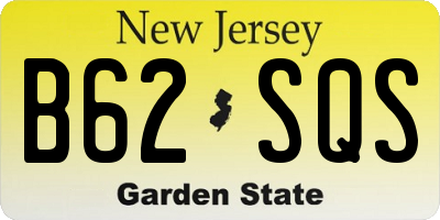 NJ license plate B62SQS
