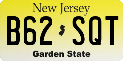 NJ license plate B62SQT