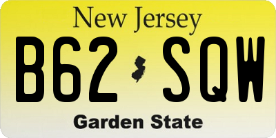 NJ license plate B62SQW