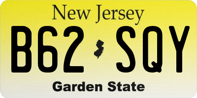 NJ license plate B62SQY