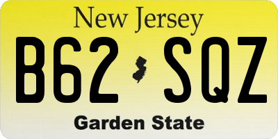 NJ license plate B62SQZ
