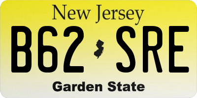 NJ license plate B62SRE