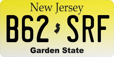 NJ license plate B62SRF