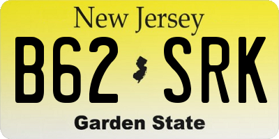 NJ license plate B62SRK