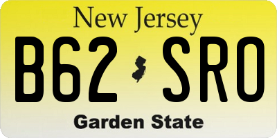 NJ license plate B62SRO