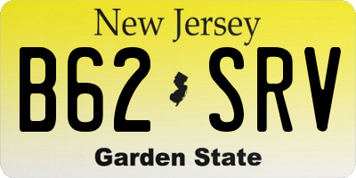 NJ license plate B62SRV