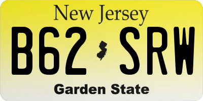 NJ license plate B62SRW