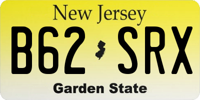 NJ license plate B62SRX