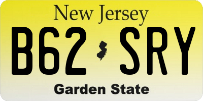 NJ license plate B62SRY