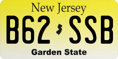 NJ license plate B62SSB