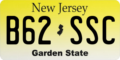 NJ license plate B62SSC
