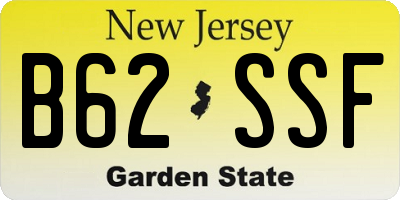 NJ license plate B62SSF