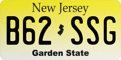 NJ license plate B62SSG