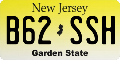 NJ license plate B62SSH