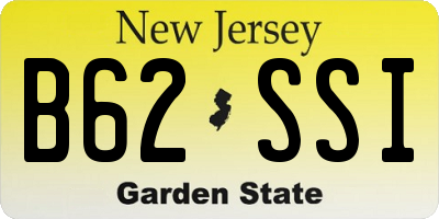 NJ license plate B62SSI