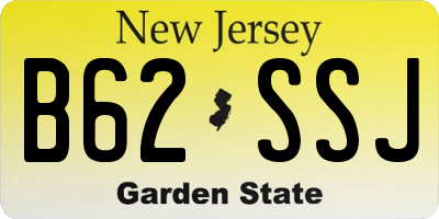NJ license plate B62SSJ