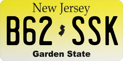 NJ license plate B62SSK