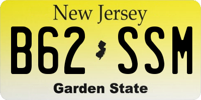 NJ license plate B62SSM