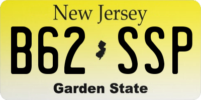 NJ license plate B62SSP