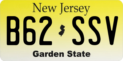 NJ license plate B62SSV
