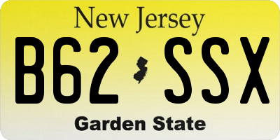 NJ license plate B62SSX