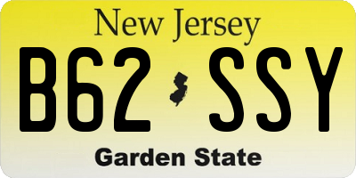 NJ license plate B62SSY