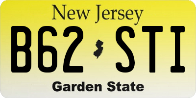 NJ license plate B62STI