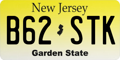 NJ license plate B62STK