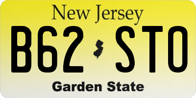 NJ license plate B62STO