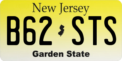 NJ license plate B62STS