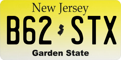 NJ license plate B62STX