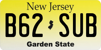 NJ license plate B62SUB