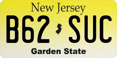 NJ license plate B62SUC