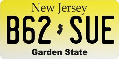 NJ license plate B62SUE