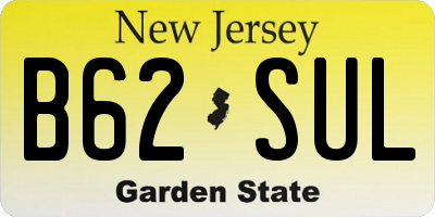 NJ license plate B62SUL