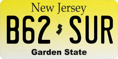 NJ license plate B62SUR