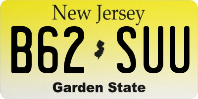 NJ license plate B62SUU