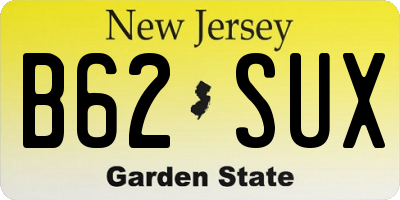 NJ license plate B62SUX