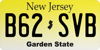 NJ license plate B62SVB