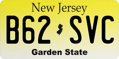 NJ license plate B62SVC