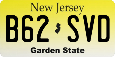 NJ license plate B62SVD